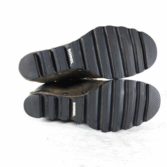 Sorel Women's Joan of Arctic US 7,5 Brown Leather Lace Up Wedge Mid-Calf Boots - Picture 9 of 11